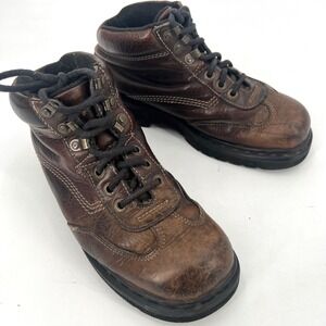 Vintage Dr. Martens Made in England Brown Leather Ankle Boots Size 9 Distressed‎